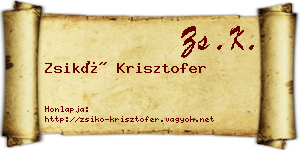 Zsikó Krisztofer névjegykártya