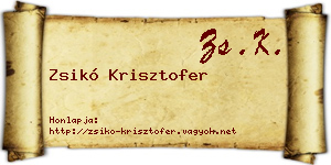 Zsikó Krisztofer névjegykártya