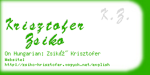 krisztofer zsiko business card